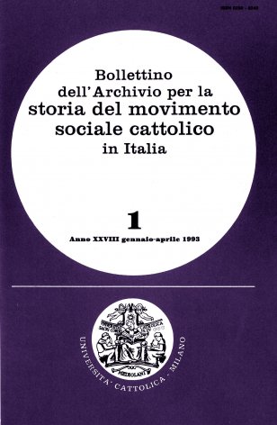 BOLLETTINO DELL'ARCHIVIO PER LA STORIA DEL MOVIMENTO SOCIALE CATTOLICO IN ITALIA - 1993 - 1