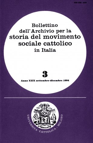 BOLLETTINO DELL'ARCHIVIO PER LA STORIA DEL MOVIMENTO SOCIALE CATTOLICO IN ITALIA - 1994 - 3
