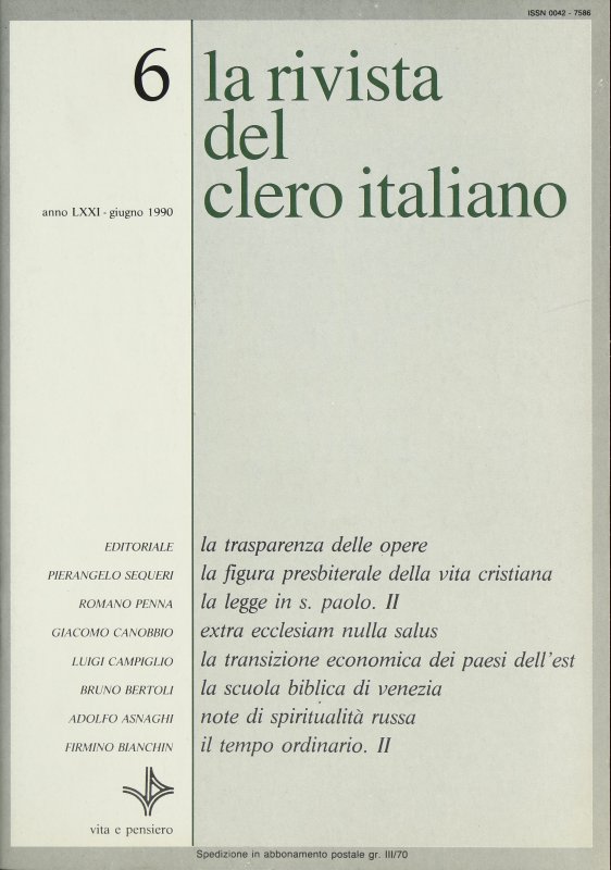 Extra ecclesiam nulla salus: storia e senso di un principio ecclesiologico