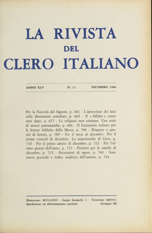 Il Lezionario italiano per le letture bibliche della Messa
