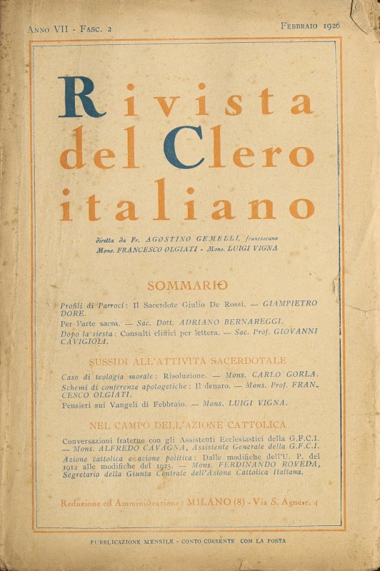 LA RIVISTA DEL CLERO ITALIANO - 1926 - 2