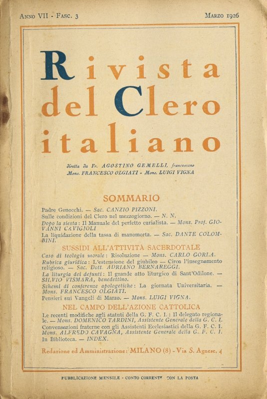LA RIVISTA DEL CLERO ITALIANO - 1926 - 3