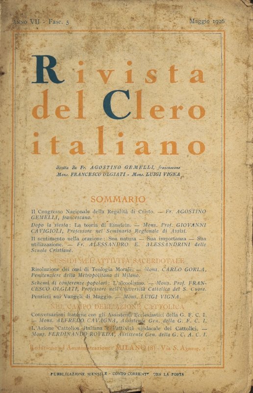 LA RIVISTA DEL CLERO ITALIANO - 1926 - 5