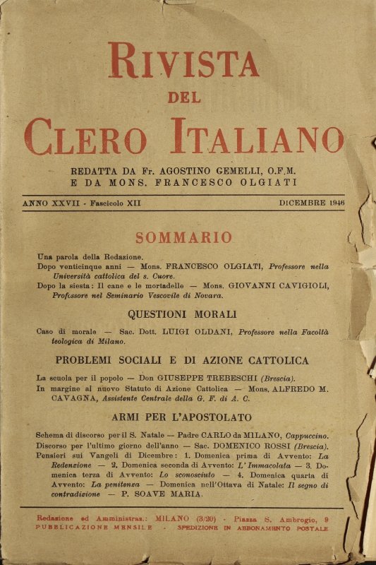 LA RIVISTA DEL CLERO ITALIANO - 1946 - 12