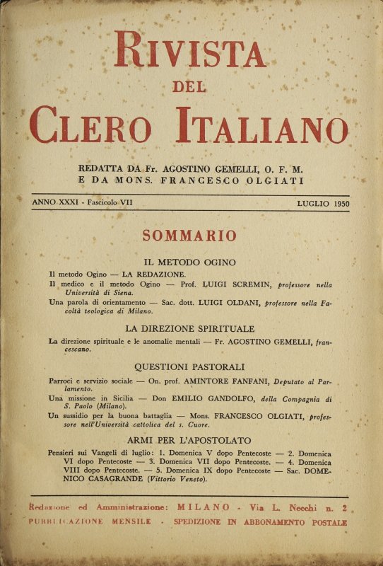 LA RIVISTA DEL CLERO ITALIANO - 1950 - 7