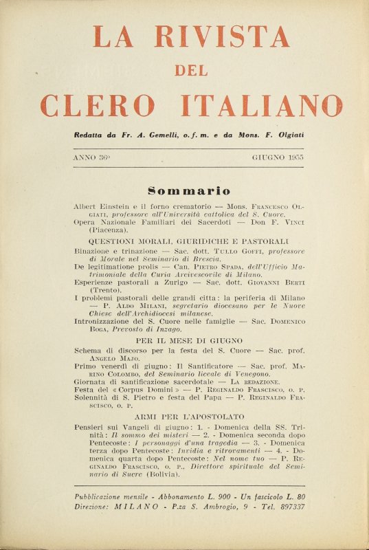 LA RIVISTA DEL CLERO ITALIANO - 1955 - 6