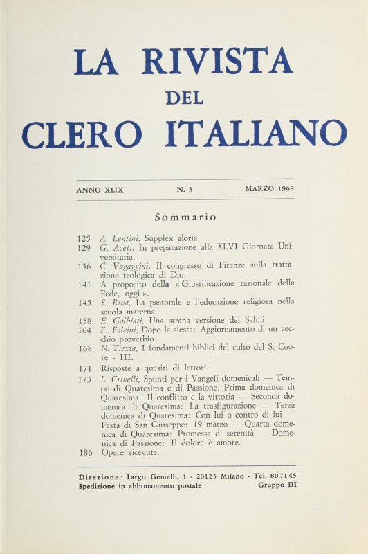 LA RIVISTA DEL CLERO ITALIANO - 1968 - 3