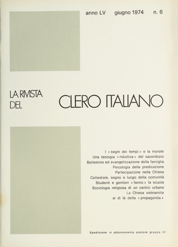 LA RIVISTA DEL CLERO ITALIANO - 1974 - 6