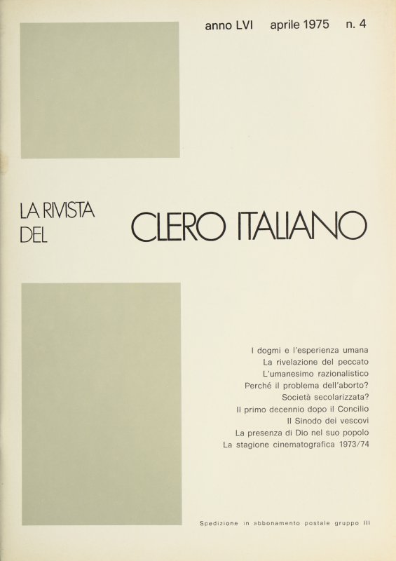 LA RIVISTA DEL CLERO ITALIANO - 1975 - 4