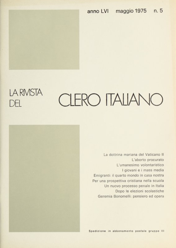 LA RIVISTA DEL CLERO ITALIANO - 1975 - 5