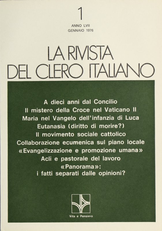 LA RIVISTA DEL CLERO ITALIANO - 1976 - 1