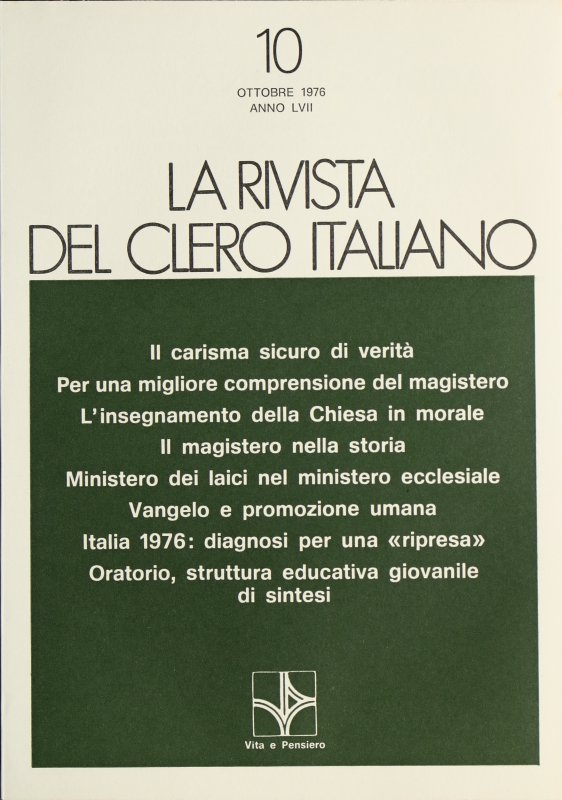 LA RIVISTA DEL CLERO ITALIANO - 1976 - 10