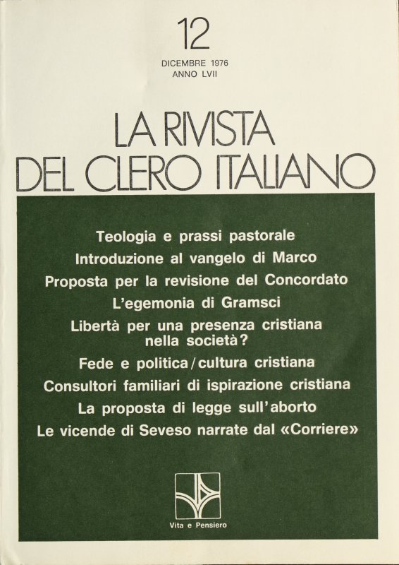 LA RIVISTA DEL CLERO ITALIANO - 1976 - 12