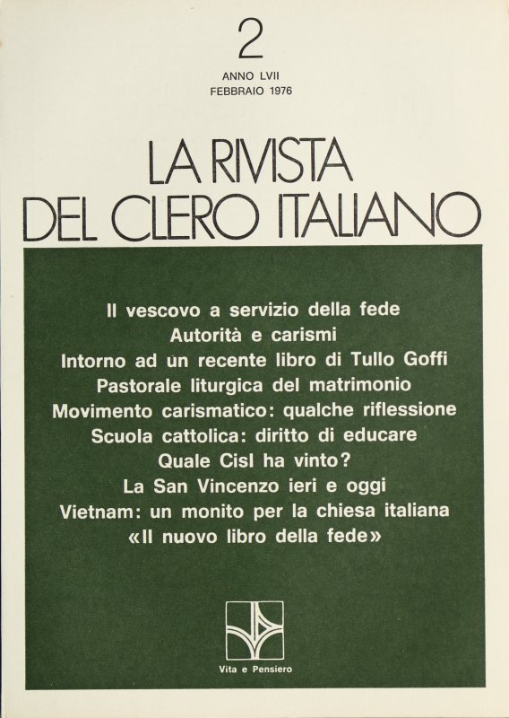LA RIVISTA DEL CLERO ITALIANO - 1976 - 2