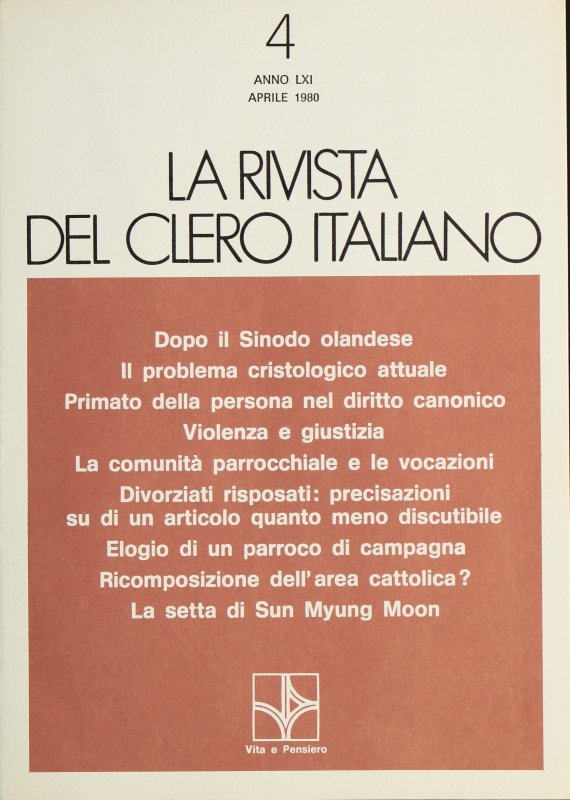 LA RIVISTA DEL CLERO ITALIANO - 1980 - 4