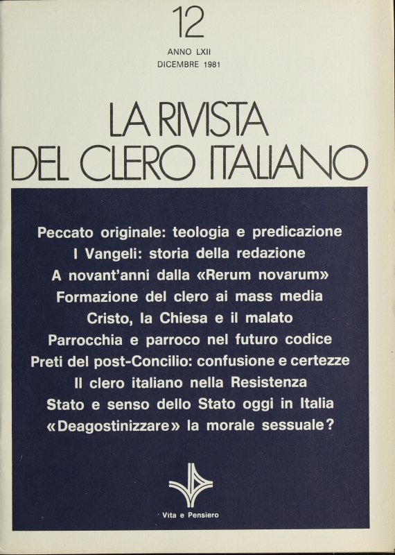 LA RIVISTA DEL CLERO ITALIANO - 1981 - 12