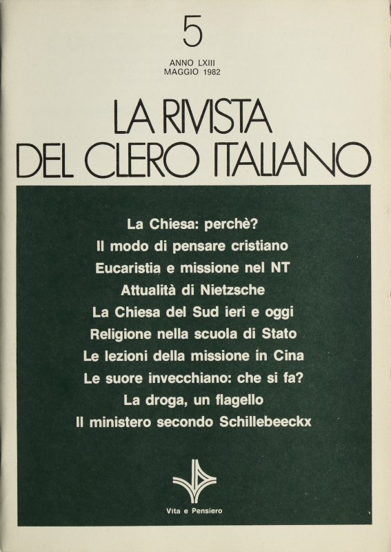 LA RIVISTA DEL CLERO ITALIANO - 1982 - 5