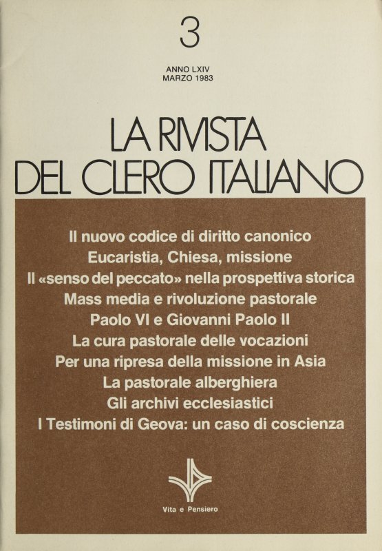 LA RIVISTA DEL CLERO ITALIANO - 1983 - 3