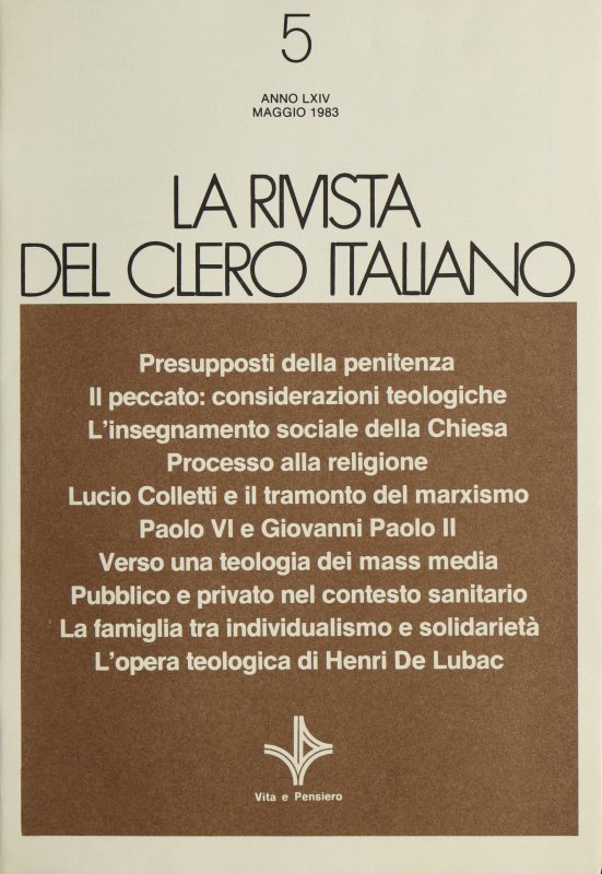 LA RIVISTA DEL CLERO ITALIANO - 1983 - 5