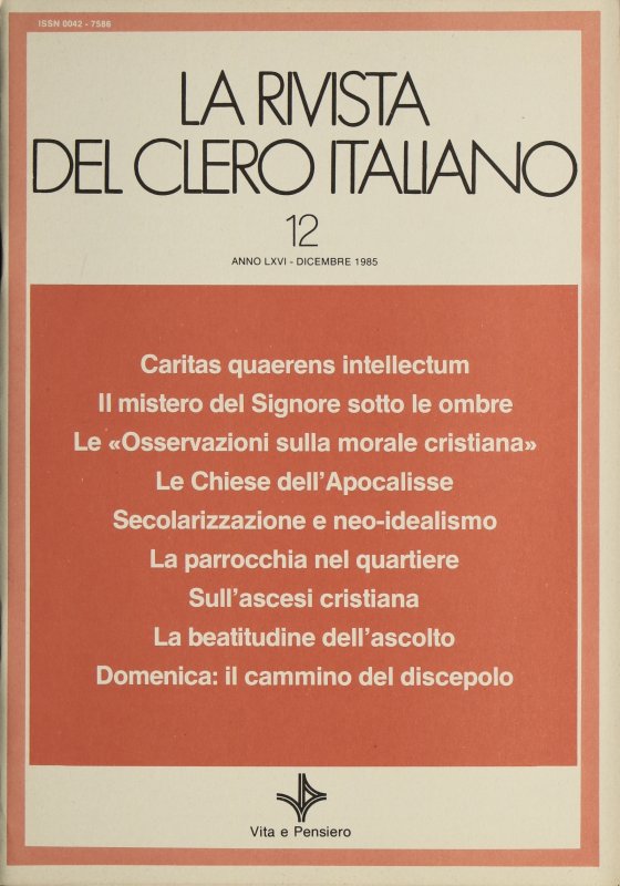LA RIVISTA DEL CLERO ITALIANO - 1985 - 12