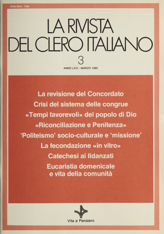LA RIVISTA DEL CLERO ITALIANO - 1985 - 3