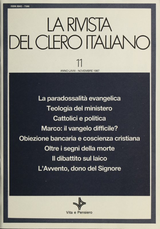 LA RIVISTA DEL CLERO ITALIANO - 1987 - 11