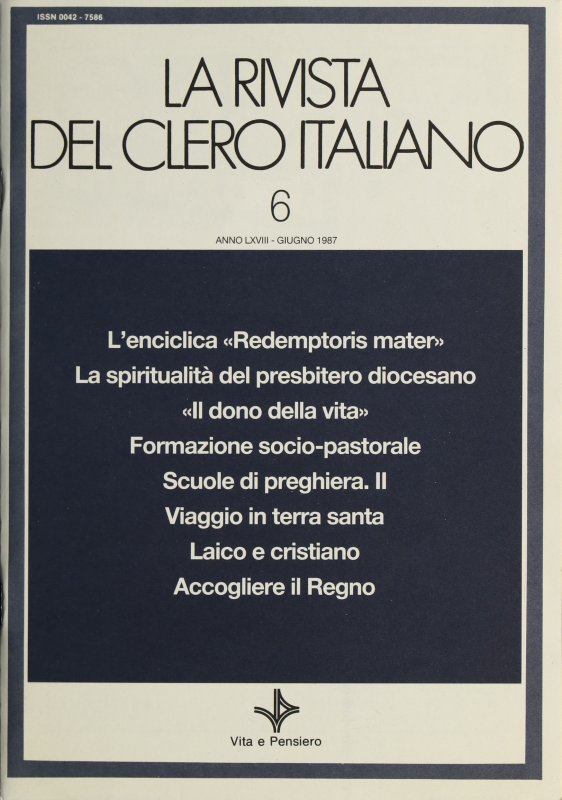 LA RIVISTA DEL CLERO ITALIANO - 1987 - 6