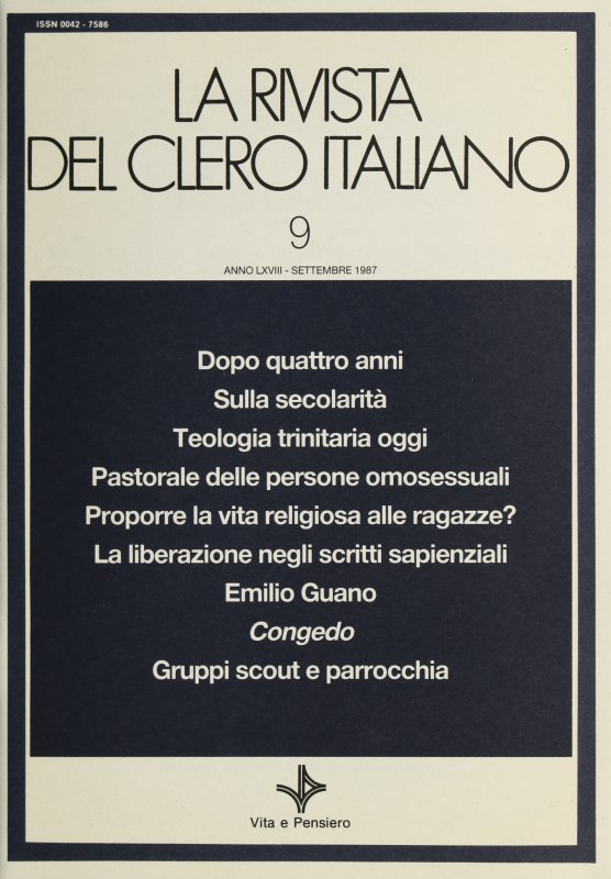 LA RIVISTA DEL CLERO ITALIANO - 1987 - 9