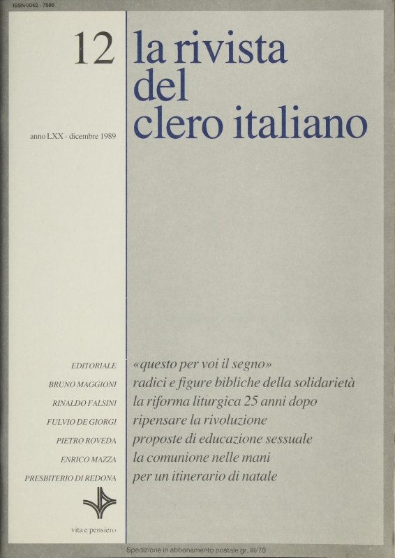 LA RIVISTA DEL CLERO ITALIANO - 1989 - 12