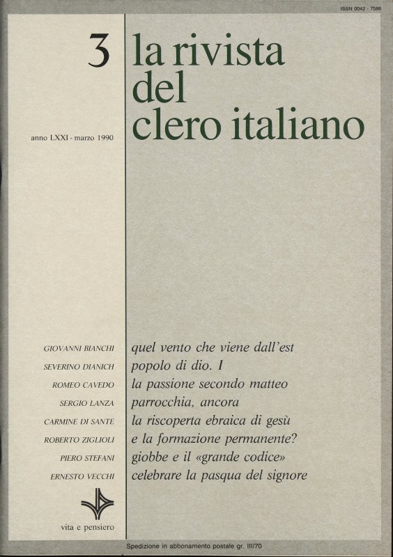 LA RIVISTA DEL CLERO ITALIANO - 1990 - 3