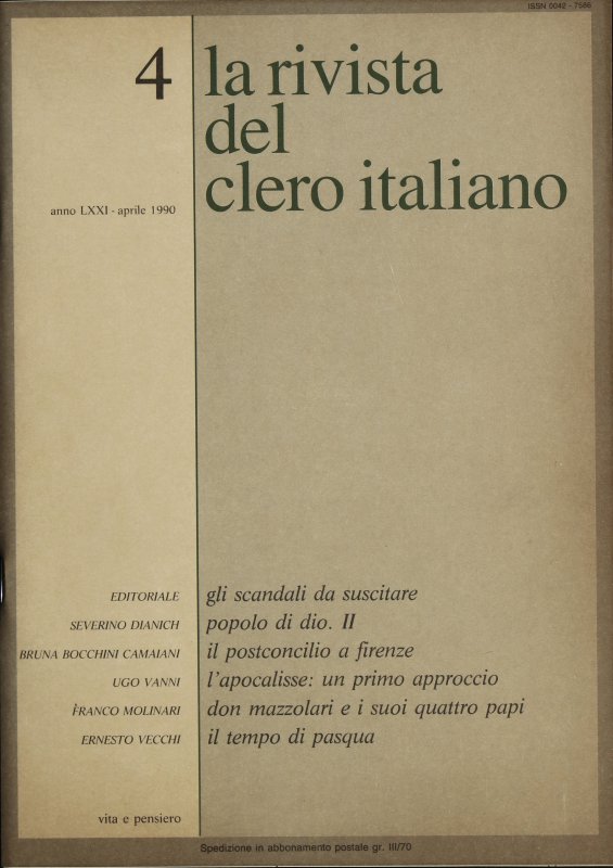 LA RIVISTA DEL CLERO ITALIANO - 1990 - 4