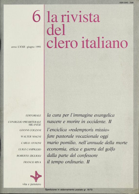 LA RIVISTA DEL CLERO ITALIANO - 1991 - 6