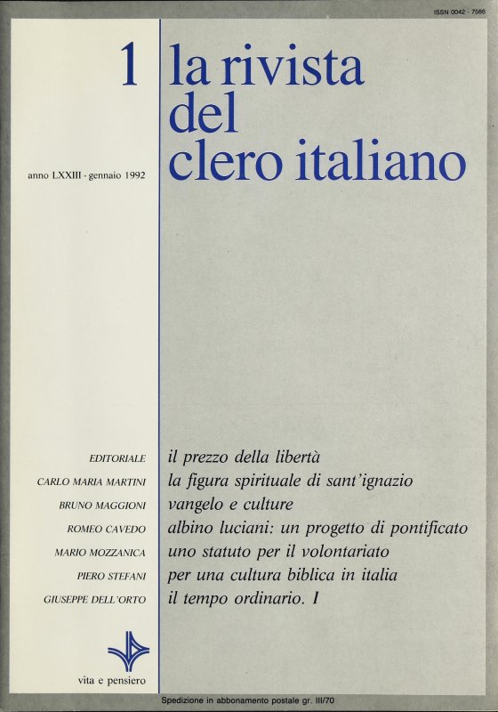 LA RIVISTA DEL CLERO ITALIANO - 1992 - 1