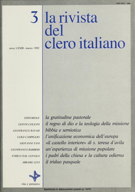 LA RIVISTA DEL CLERO ITALIANO - 1992 - 3
