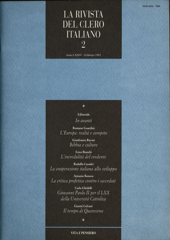 LA RIVISTA DEL CLERO ITALIANO - 1993 - 2