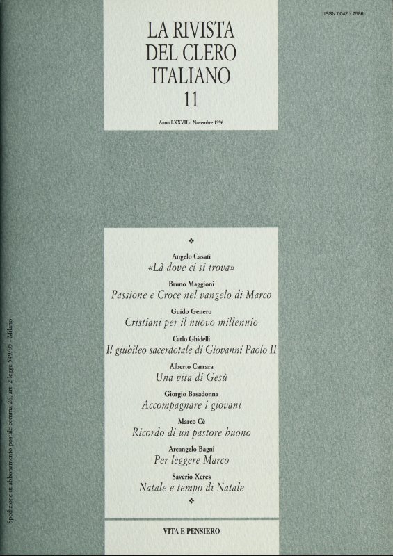 LA RIVISTA DEL CLERO ITALIANO - 1996 - 11