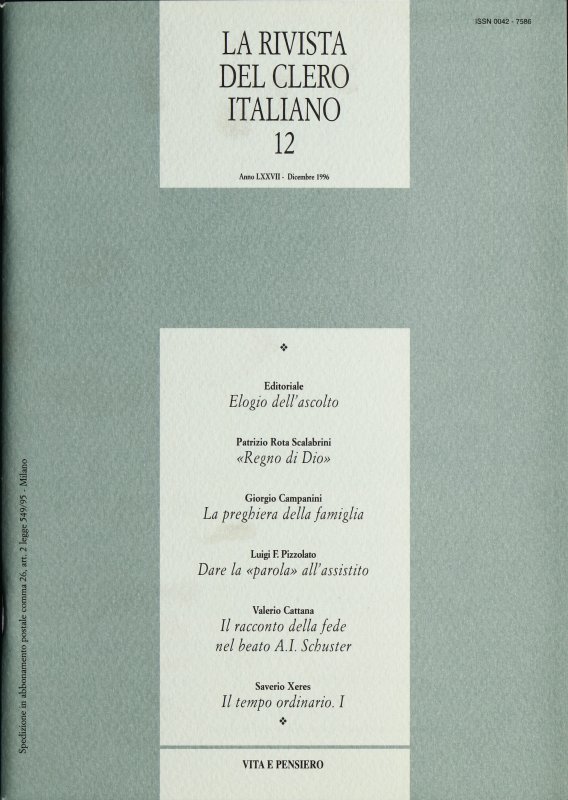 LA RIVISTA DEL CLERO ITALIANO - 1996 - 12