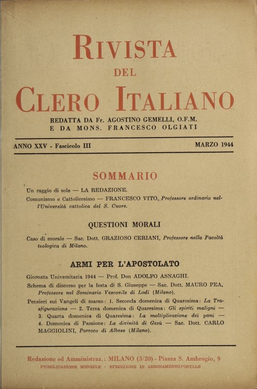 Pensieri sui Vangeli delle domeniche: aprile; maggio; giugno