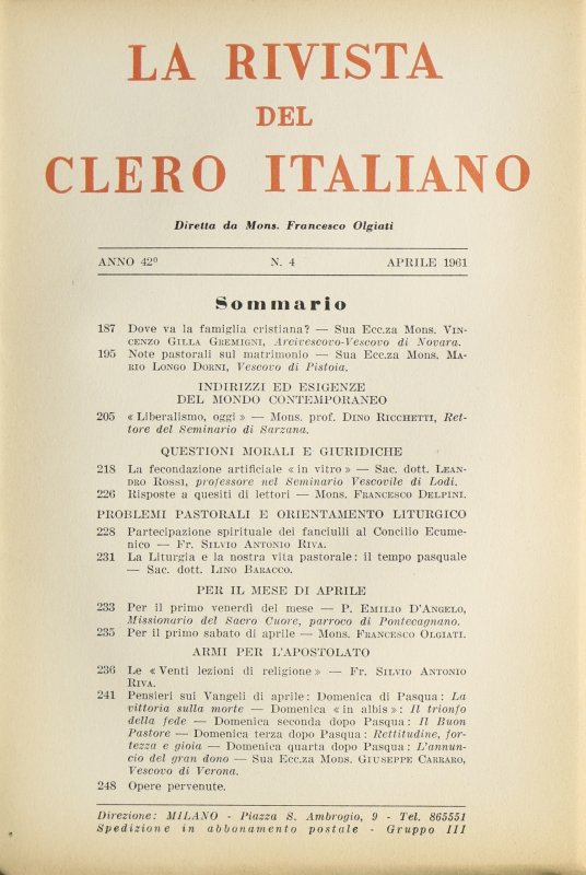 Per il primo sabato di aprile