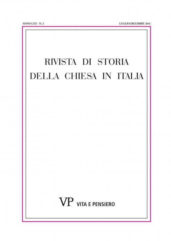 RIVISTA DI STORIA DELLA CHIESA IN ITALIA - 2016 - 2