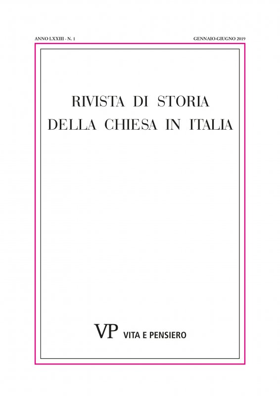 RIVISTA DI STORIA DELLA CHIESA IN ITALIA - 2019 - 1