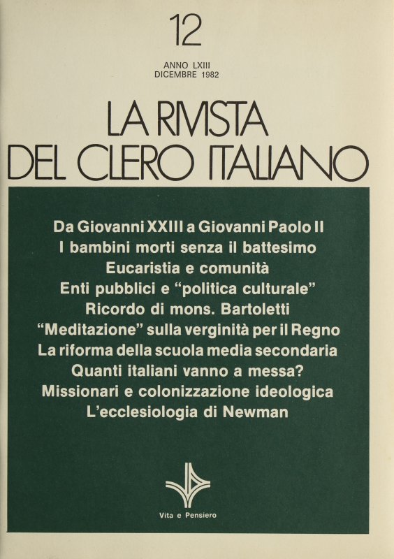 Una « meditazione » sulla verginità per il Regno