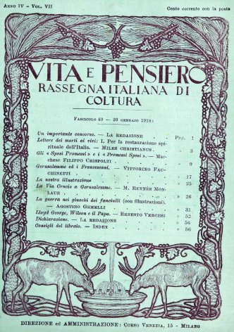 VITA E PENSIERO - 1918 - 1