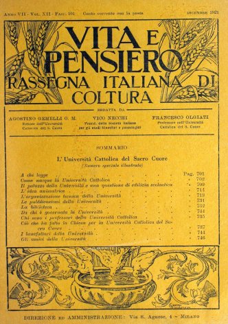 VITA E PENSIERO - 1921 - 12