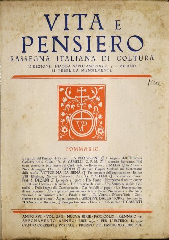 VITA E PENSIERO - 1931 - 1