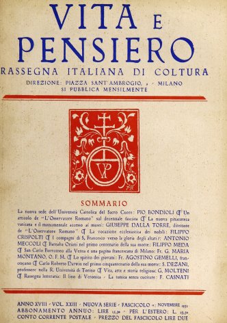 VITA E PENSIERO - 1932 - 11