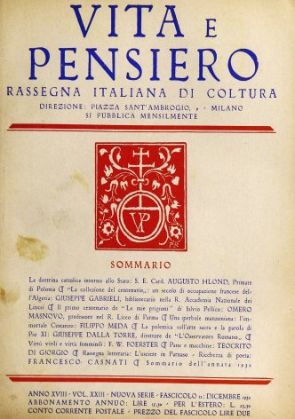 VITA E PENSIERO - 1932 - 12