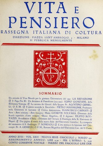 VITA E PENSIERO - 1932 - 3