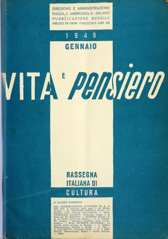 VITA E PENSIERO - 1949 - 1