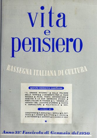 VITA E PENSIERO - 1950 - 1